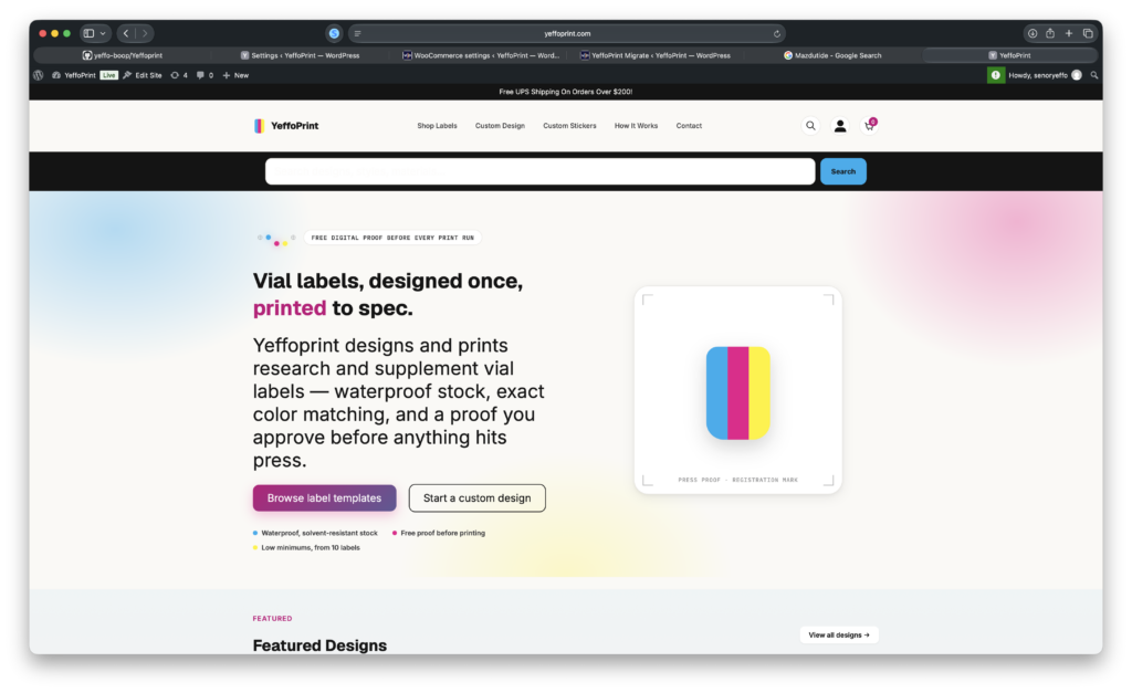 A preview of the new YeffoDesign site